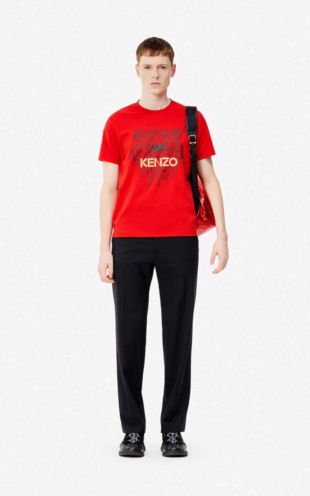 Kenzo 虎 Tシャツ メンズ 赤 - RKHILB849